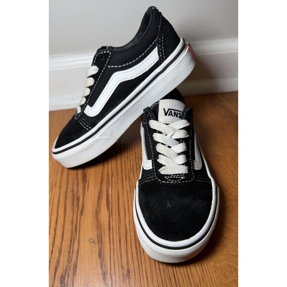 Vans Old Skool Canvas Suede Sneakers Black White Youth 11C Retro Low Top Skate - Picture 4 of 11
